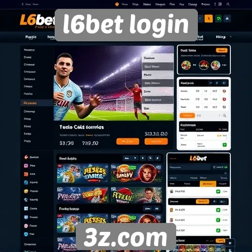 Interface do usuário do site l6bet login